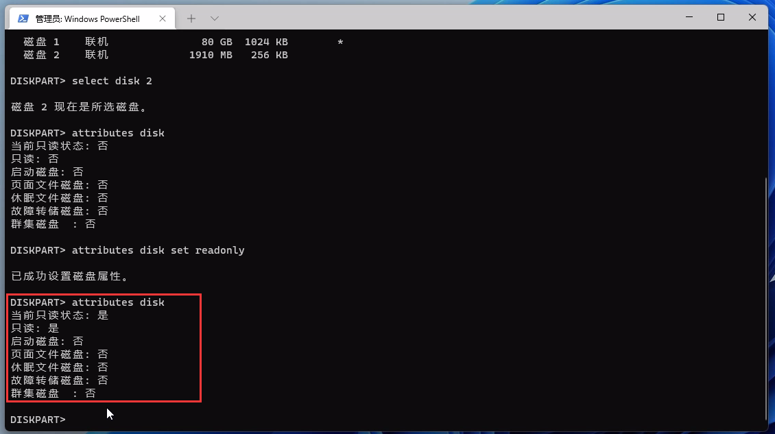 attributes disk attributes disk